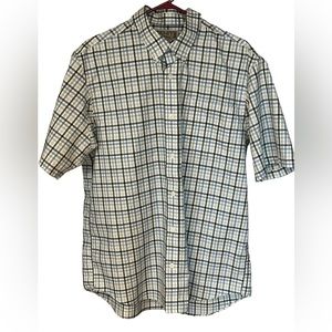 Duluth Men’s Green/Blue Plaid Button Up Shirt Size Large